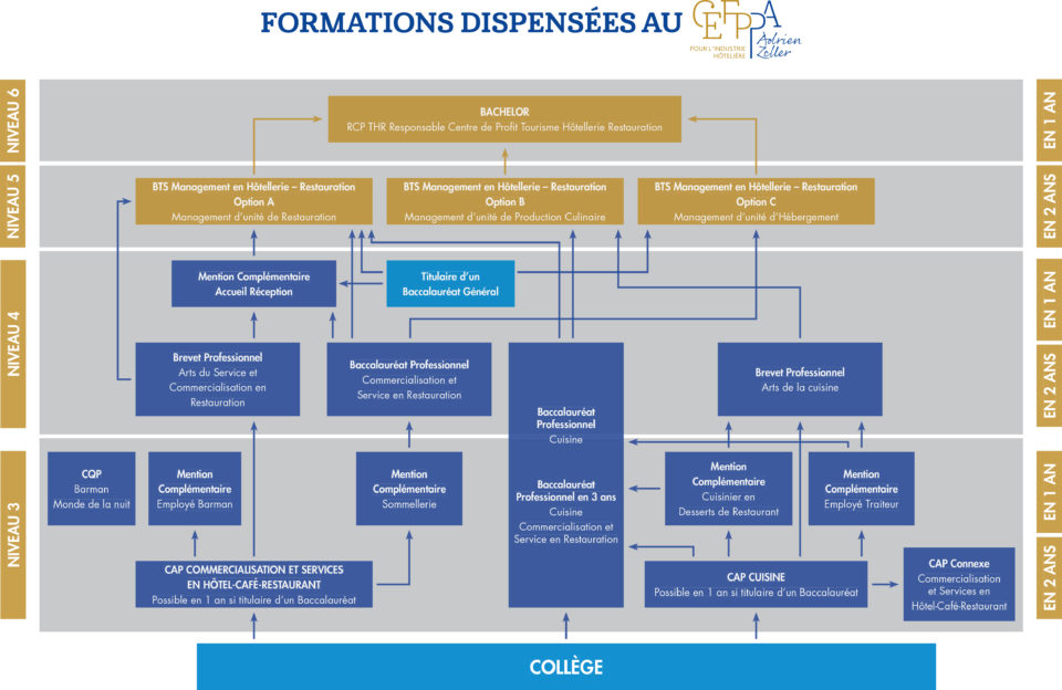 Schéma des formations dispensées au Cefppa